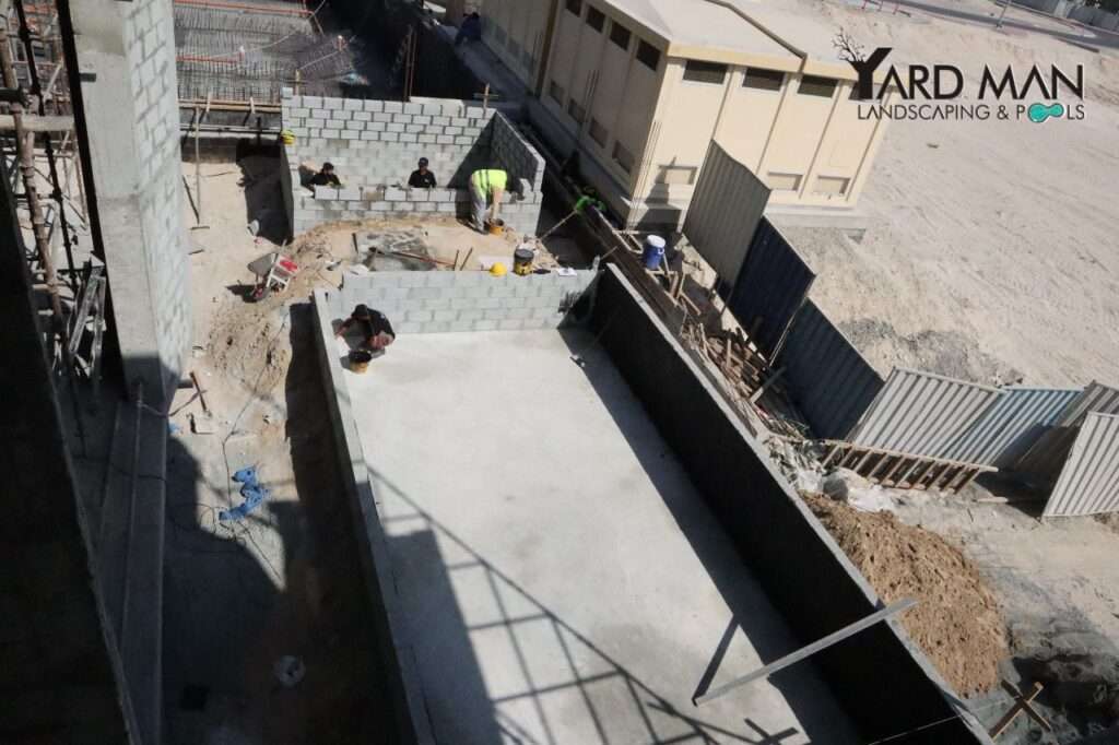 Swimming pool construction for a private villa in Jumeirah, Dubai