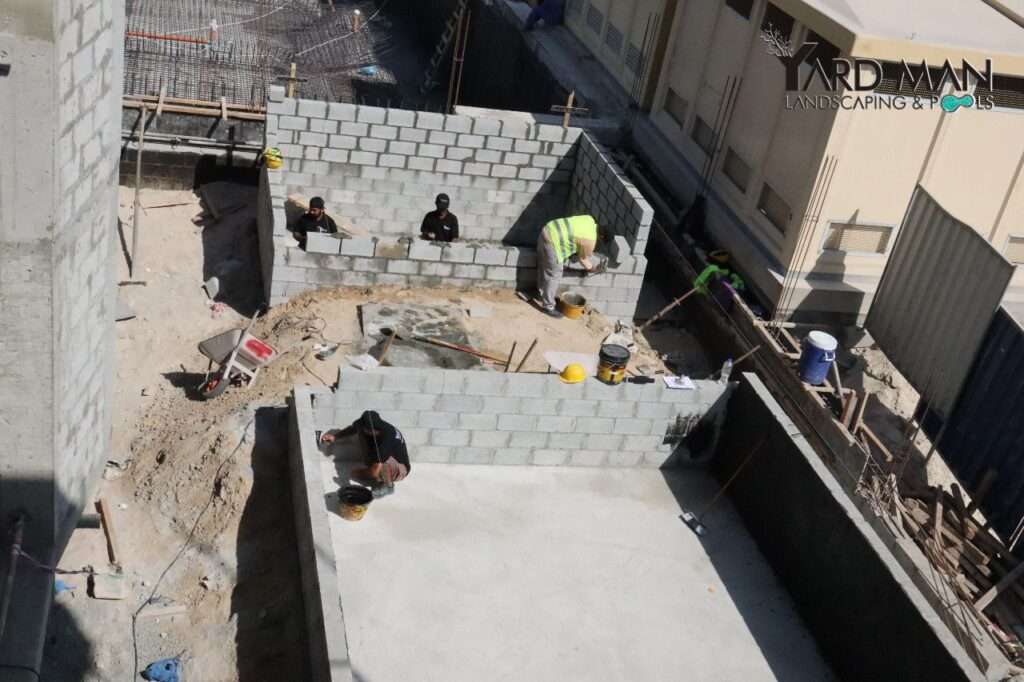 Swimming pool construction for a private villa in Jumeirah, Dubai