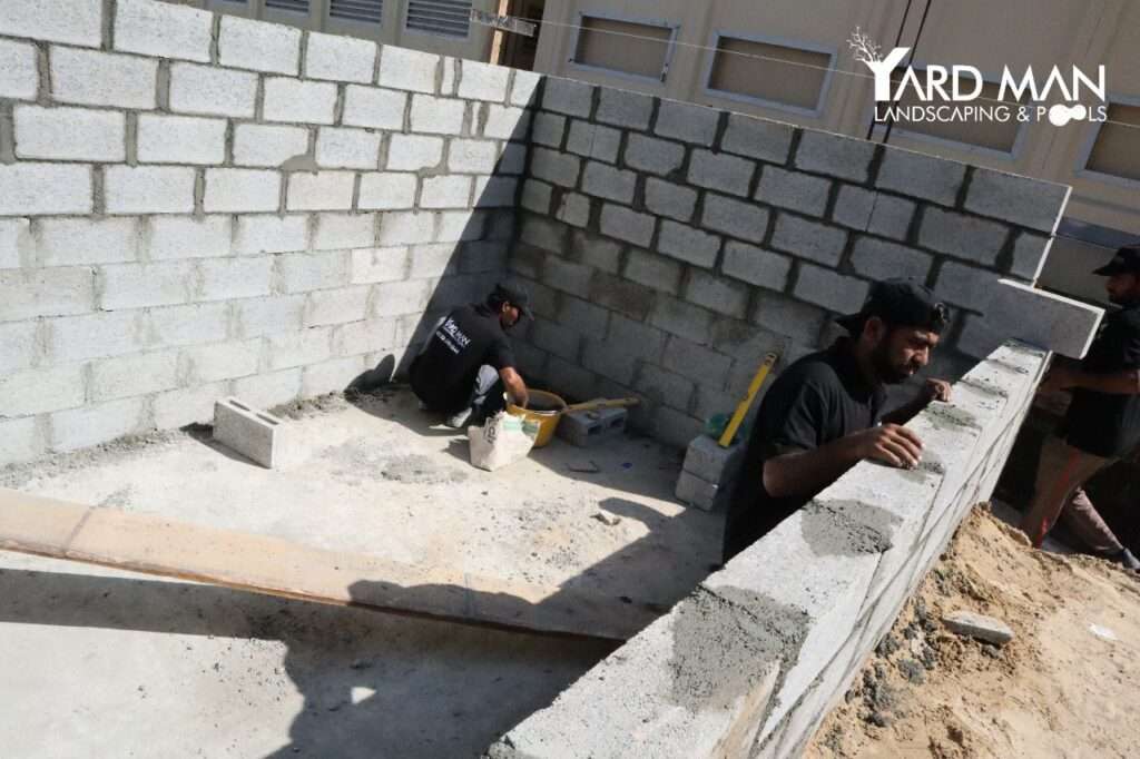 Swimming pool construction for a private villa in Jumeirah, Dubai