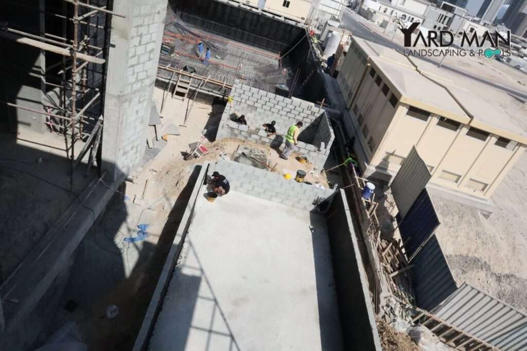 Swimming pool construction for a private villa in Jumeirah, Dubai