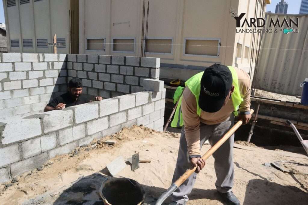 Swimming pool construction for a private villa in Jumeirah, Dubai