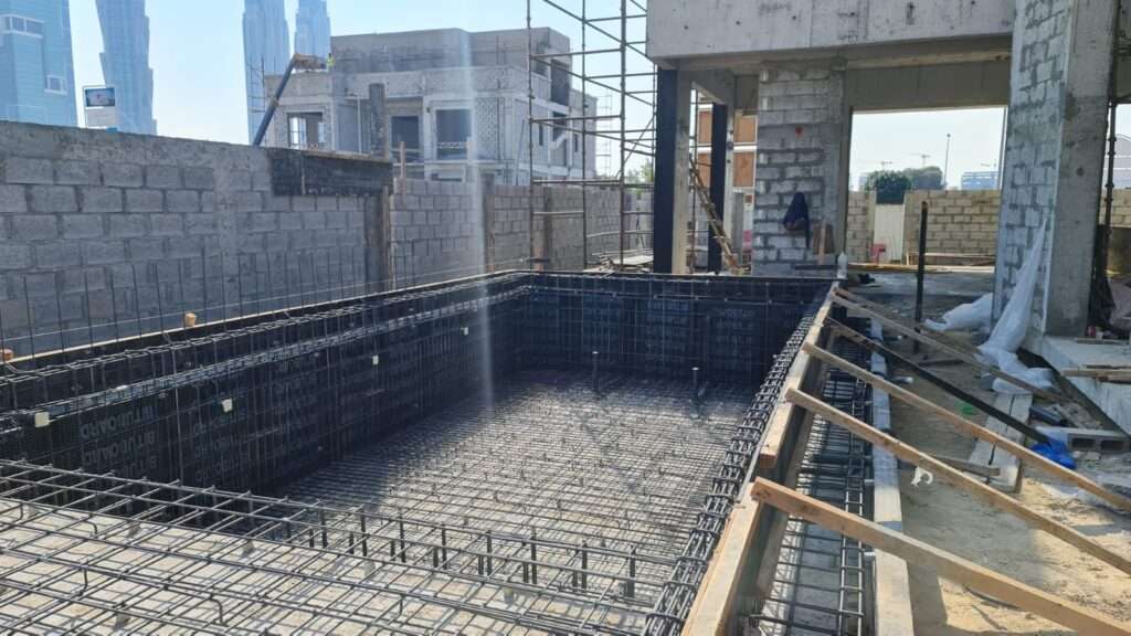 Swimming Pool Builders in Dubai
Construction of infinity Swimming Pool to JMBT property investment with SCALE consultant