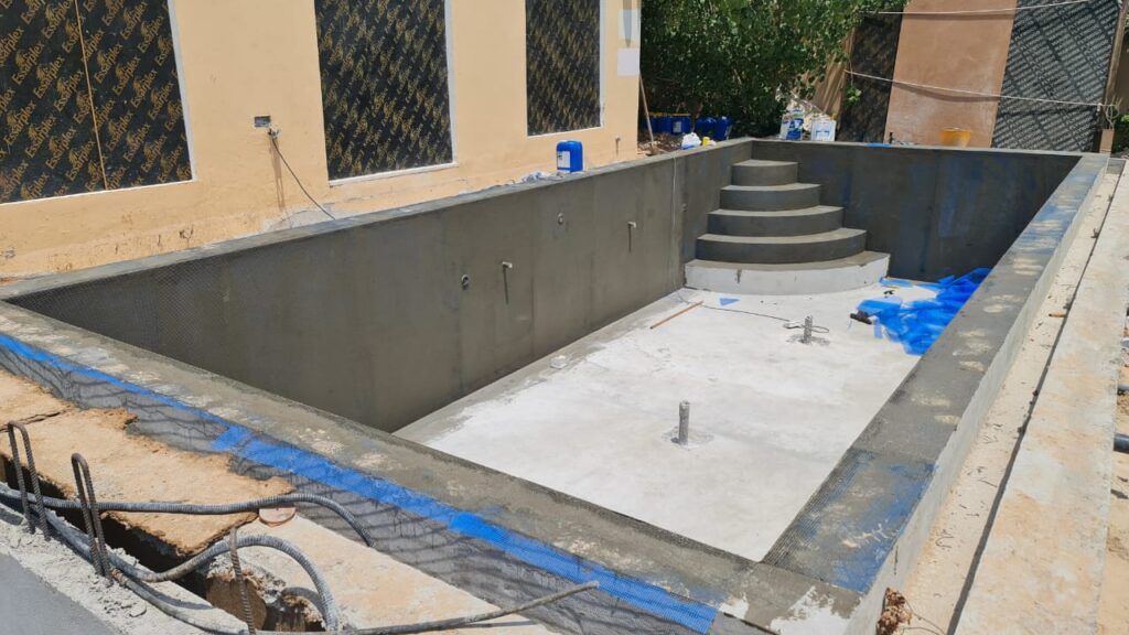 Beautiful Backyard Pool and Landscape Construction in Jumeirah golf estates Dubai