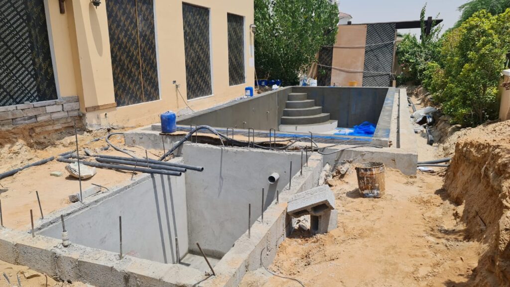 Beautiful Backyard Pool and Landscape Construction in Jumeirah golf estates Dubai