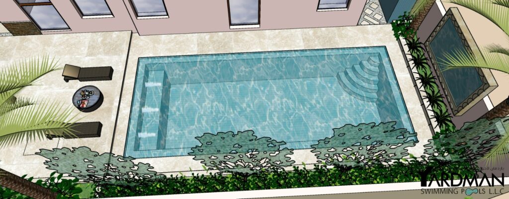 Backyard Pool and Landscape Design with Construction in Jumeirah golf estates Dubai