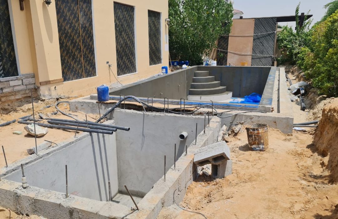 Beautiful Backyard Pool and Landscape Construction in Jumeirah golf estates Dubai